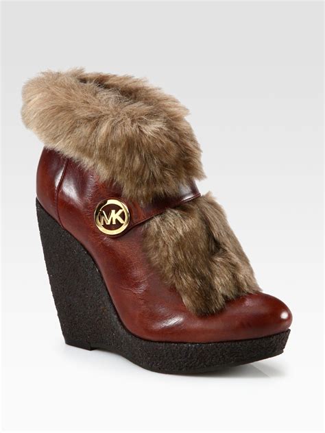 michael kors leather wedge boots|Michael Kors ankle boots nordstrom.